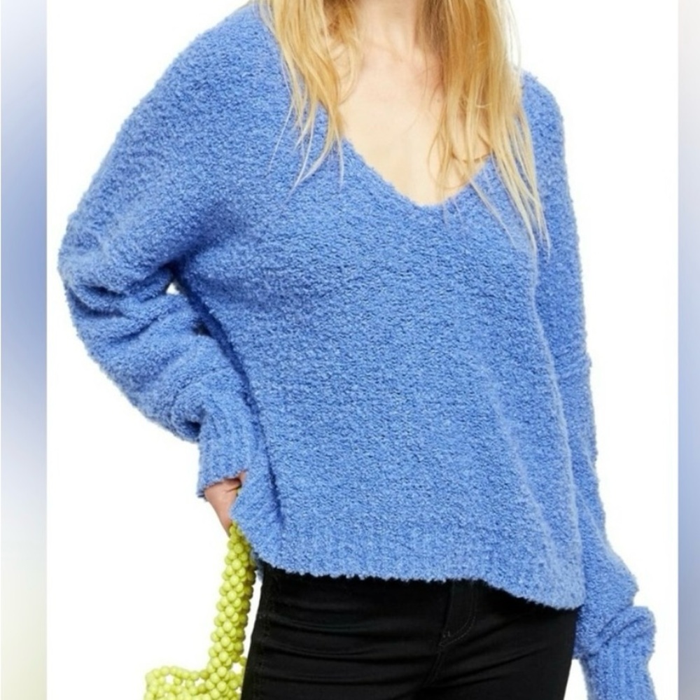 Free People V-Neck Blue Sweater